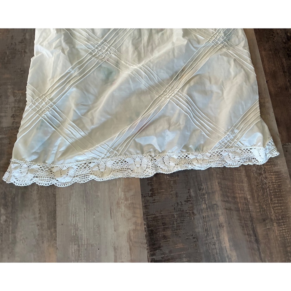 Vintage Hand Embroidered Floral Maxi Dress White Lace Boho Peasant L/XL - Picture 9 of 10
